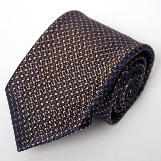 Franco Spada ( フランコスパダ ) マイクロスクエアネクタイ:ブラウン×ゴールド