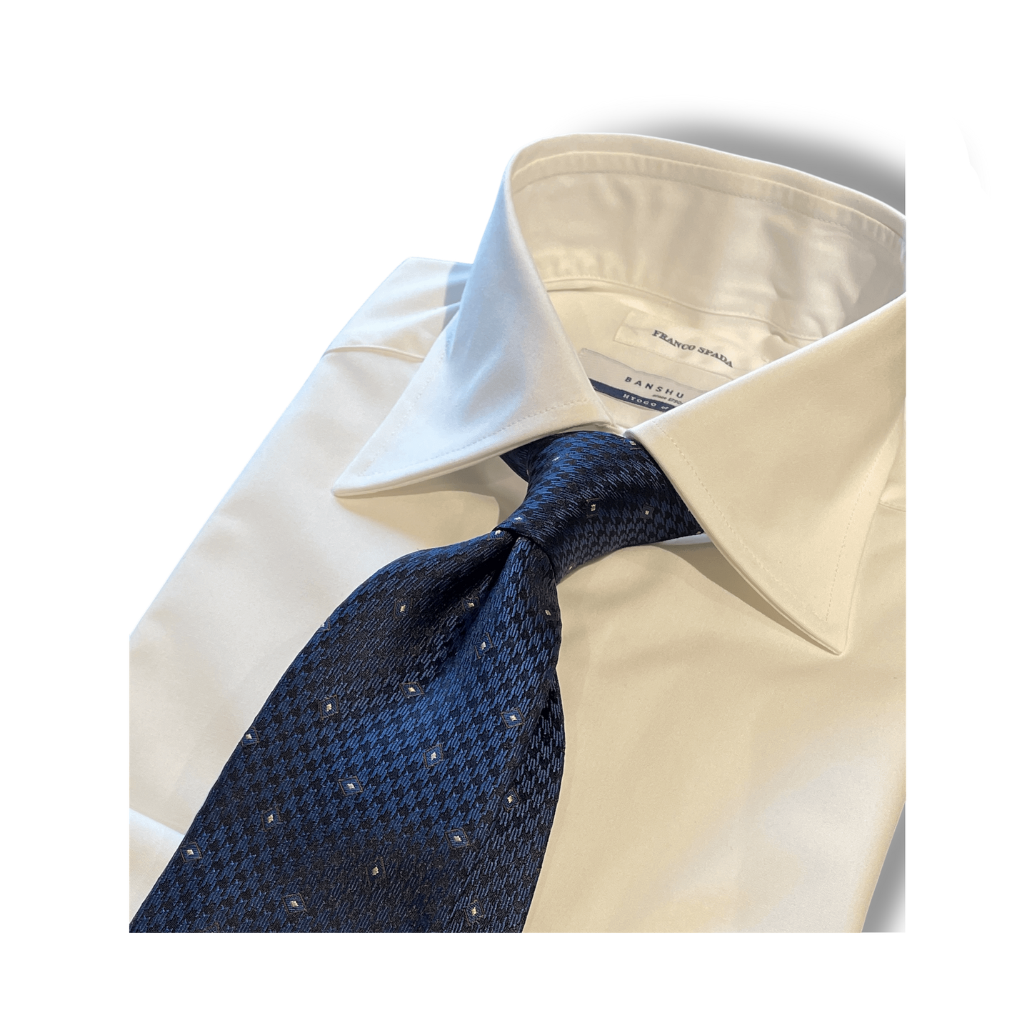 Franco Spada ( フランコスパダ ) 播州織 ロイヤルオックスフォード セミワイドカラーシャツ ホワイト