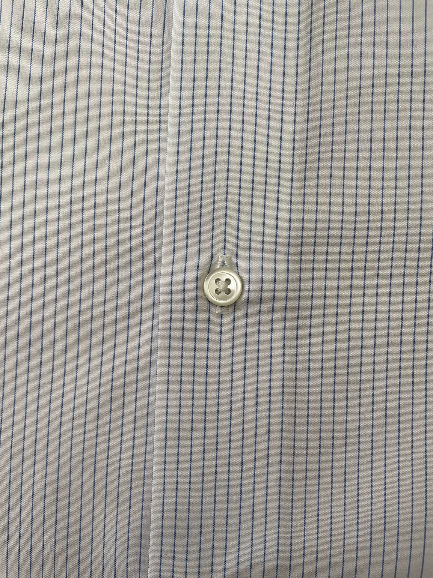 Franco Spada ( フランコスパダ ) 播州織 ピンストライプ セミワイドカラーシャツ ホワイト×ブルー