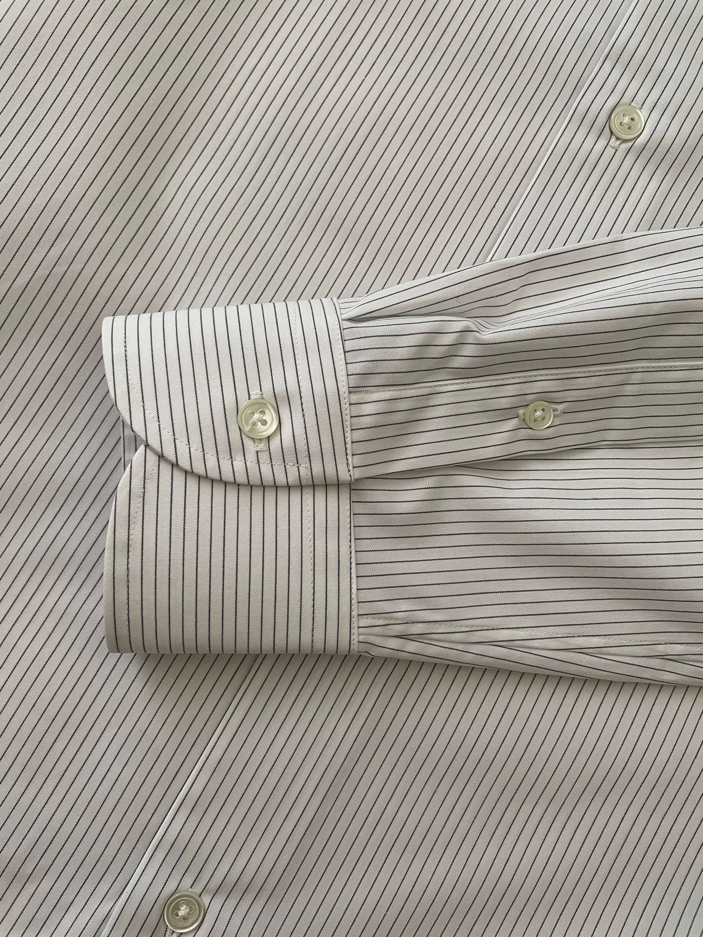 Franco Spada ( フランコスパダ ) 播州織 ピンストライプ セミワイドカラーシャツ ホワイト×グレー