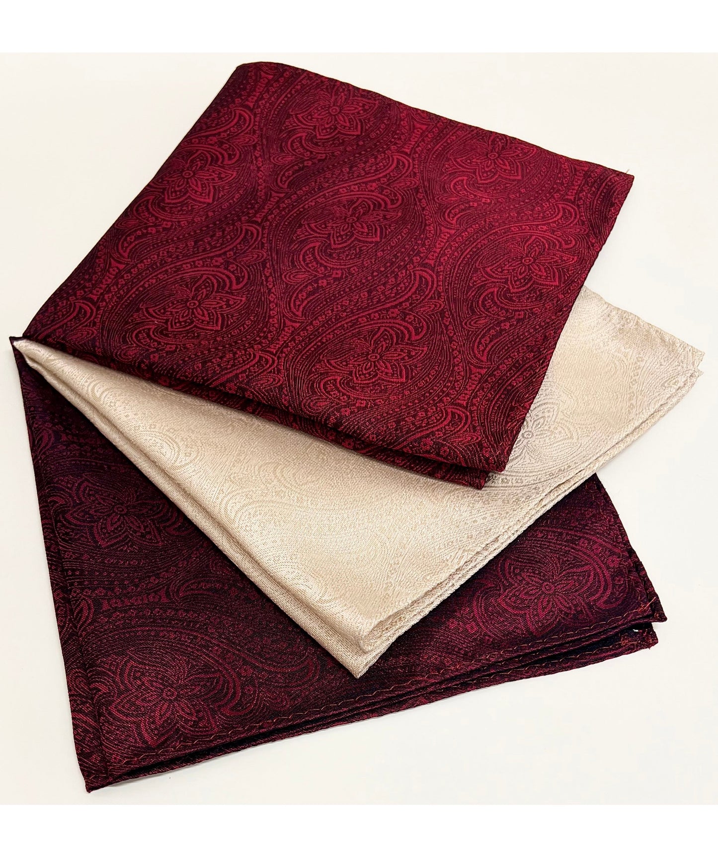 Franco Spada  ( フランコスパダ )   クラシックペーズリージャガードポケットチーフ2 ベーシックカラー:シャンパンゴールド