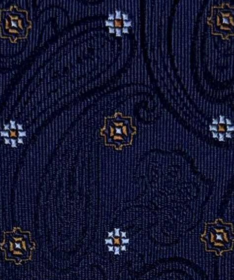 Franco Spada ( フランコスパダ )🆕コンテンポラリーブリティッシュメダリオンJQネクタイ:ネイビー×ブラウン×サックス