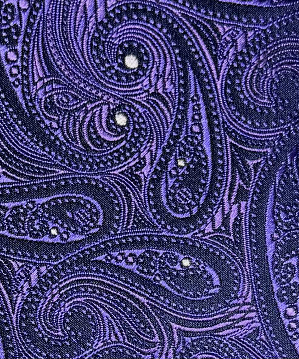 Franco Spada ( フランコスパダ )🆕コンテンポラリーブリティッシュペーズリーJQネクタイ:ミッドナイトネイビー×パープル