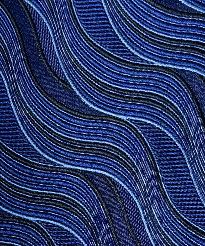 Franco Spada ( フランコスパダ )🆕コンテンポラリーブリティッシュウェーブジャガードネクタイ:ミッドナイトネイビー×ロイヤルブルー