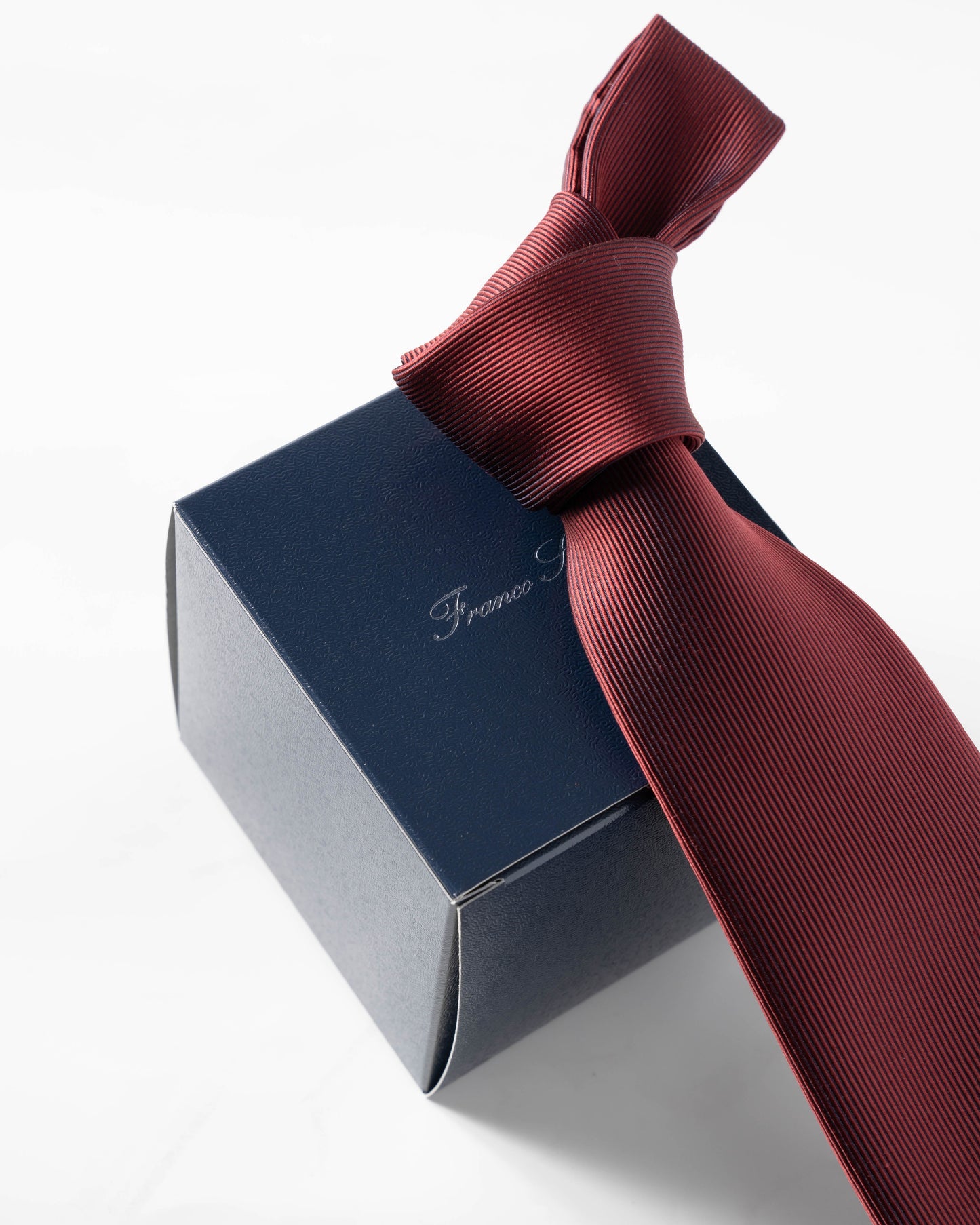 Franco Spada ( フランコスパダ )  細綾無地ネクタイ:ワイン