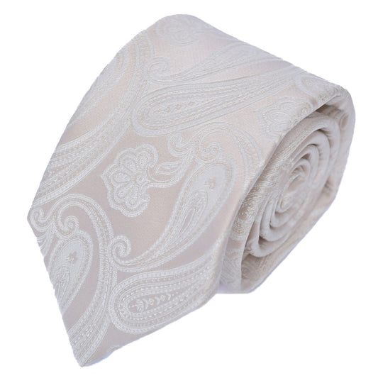 Franco Spada ( フランコスパダ ) NEW SOLID COLOR FORMAL TIE ( 更紗ペーズリー無地調パステルカラーネクタイ)：シャンパンベージュ