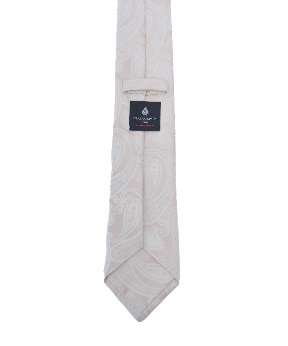Franco Spada ( フランコスパダ ) NEW SOLID COLOR FORMAL TIE ( 更紗ペーズリー無地調パステルカラーネクタイ)：シャンパンベージュ