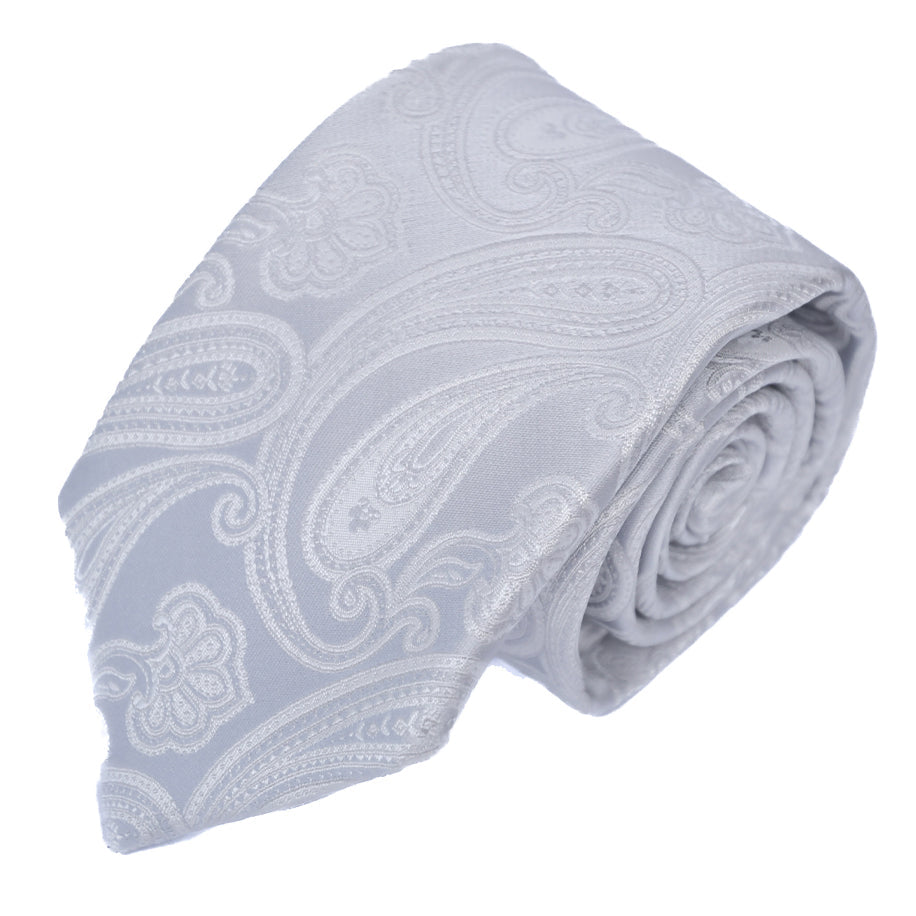 Franco Spada ( フランコスパダ ) NEW SOLID COLOR FORMAL TIE ( 更紗ペーズリー無地調パステルカラーネクタイ)：ロイヤルシルバー