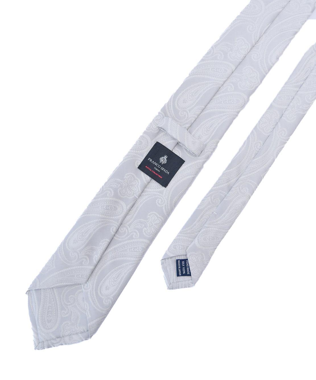 Franco Spada ( フランコスパダ ) NEW SOLID COLOR FORMAL TIE ( 更紗ペーズリー無地調パステルカラーネクタイ)：ロイヤルシルバー