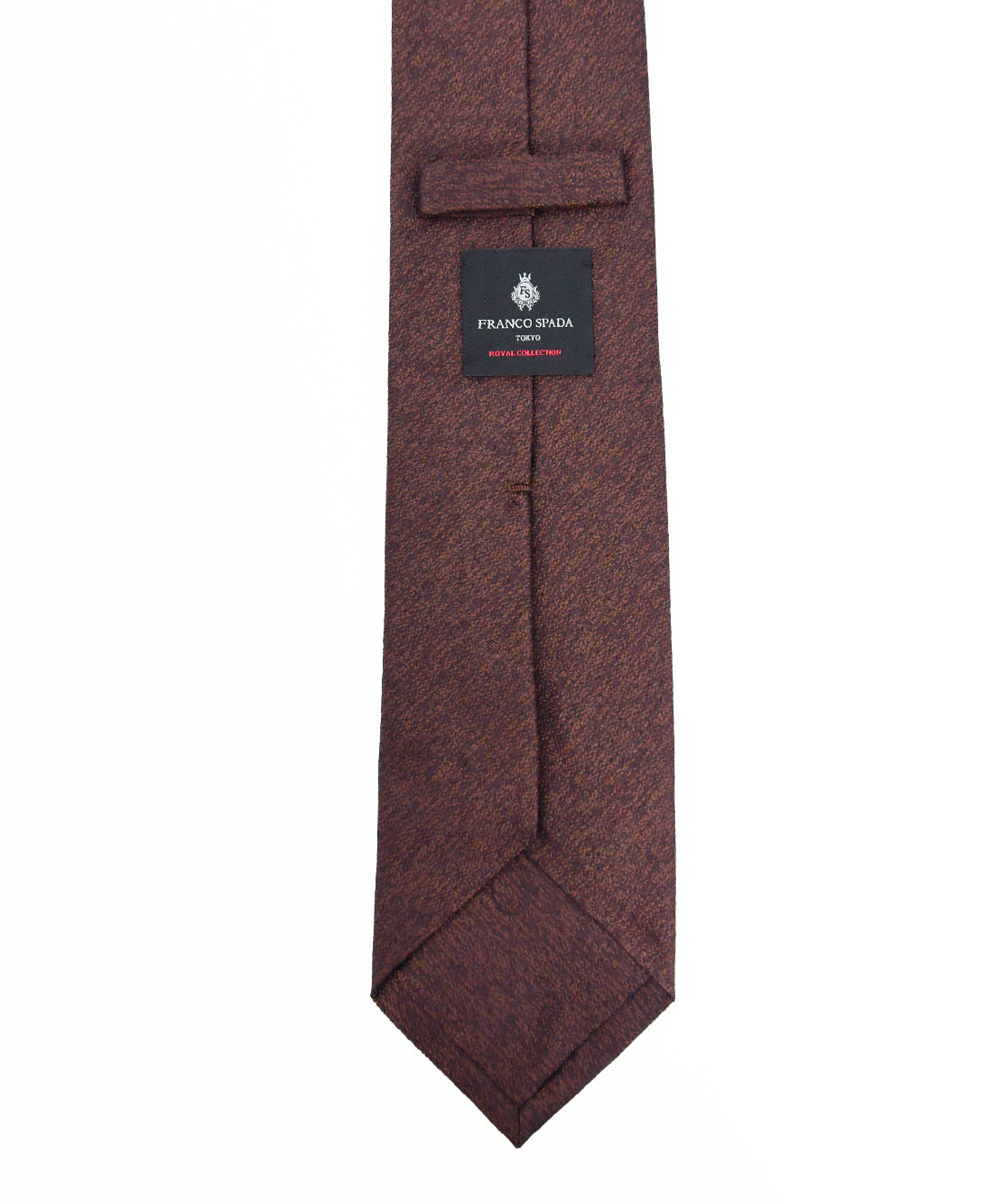 Franco Spada ( フランコスパダ ) ヴィンテージ調梨地ミックス無地ネクタイ：ブラウン