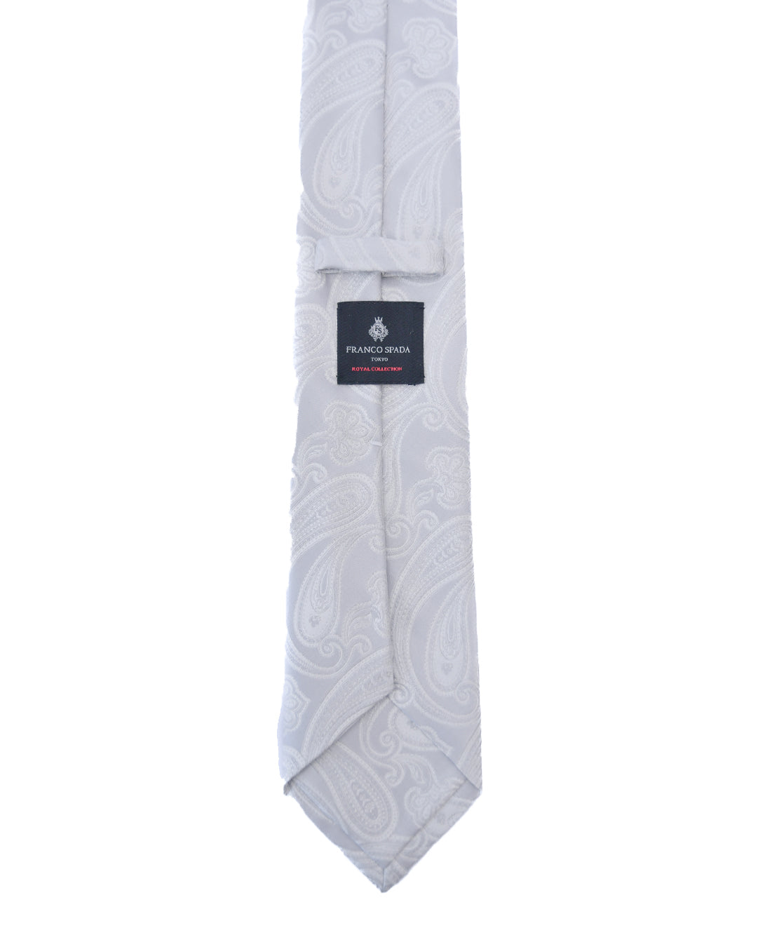 Franco Spada ( フランコスパダ ) NEW SOLID COLOR FORMAL TIE ( 更紗ペーズリー無地調パステルカラーネクタイ)：ロイヤルシルバー