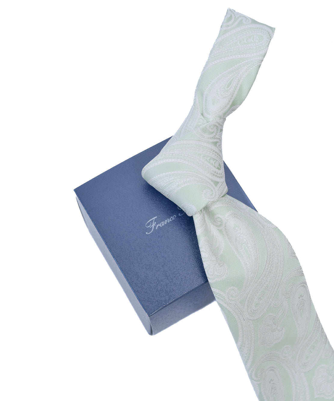 Franco Spada ( フランコスパダ) NEW SOLID COLOR FORMAL TIE( 更紗ペーズリー無地調パステルカラーネクタイ)：ペールグリーン