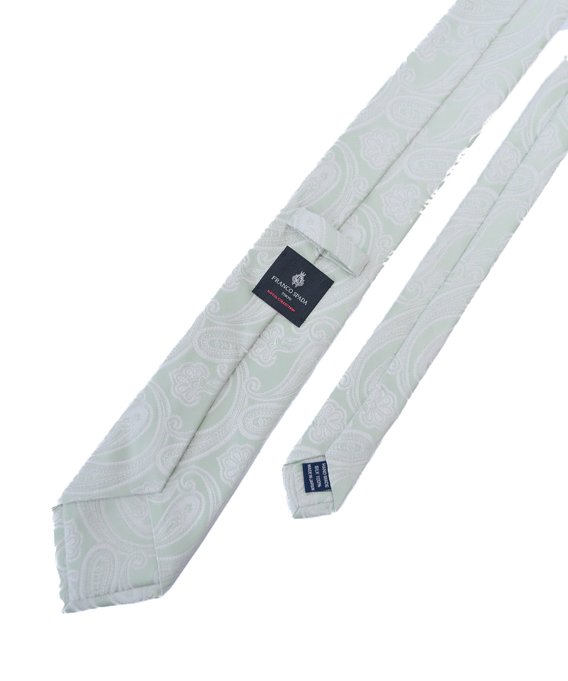 Franco Spada ( フランコスパダ) NEW SOLID COLOR FORMAL TIE( 更紗ペーズリー無地調パステルカラーネクタイ)：ペールグリーン