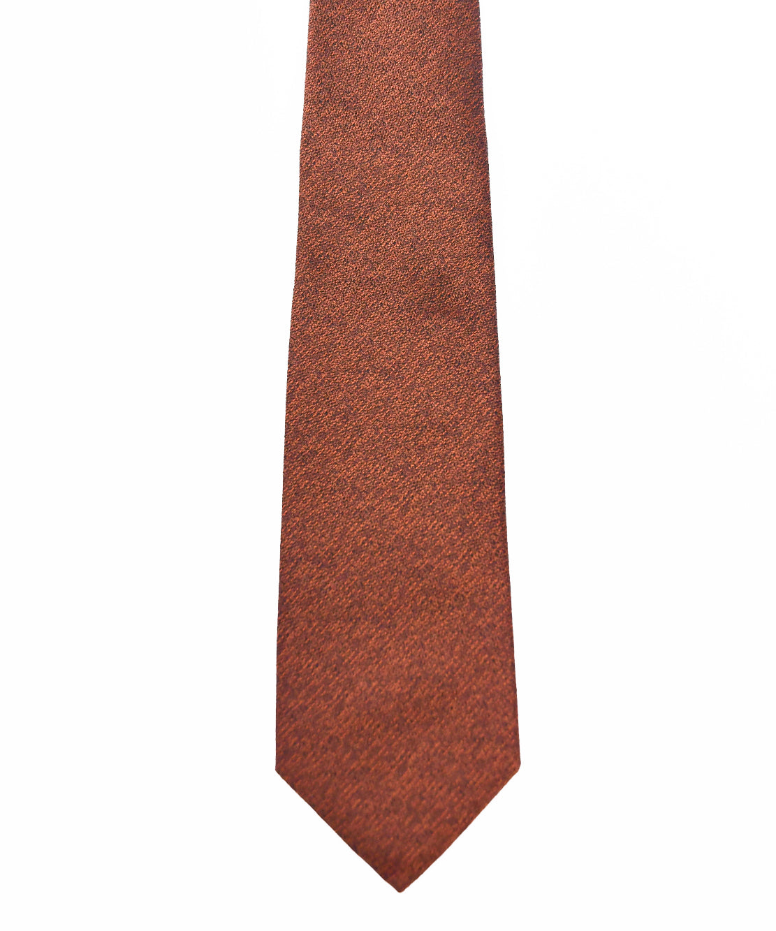 Franco Spada ( フランコスパダ ) ヴィンテージ調梨地ミックス無地ネクタイ：オレンジ