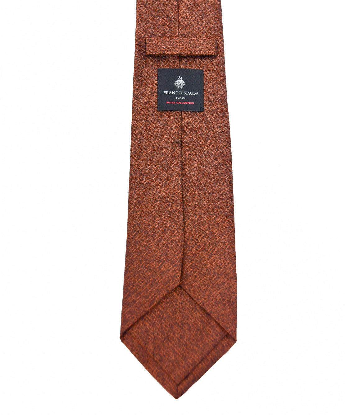 Franco Spada ( フランコスパダ ) ヴィンテージ調梨地ミックス無地ネクタイ：オレンジ