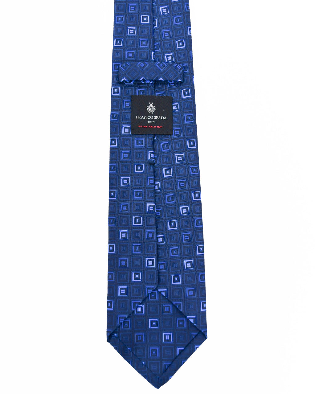 Franco Spada ( フランコスパダ ) ヴィンテージスクエアジオメトリックネクタイ：ネイビー×ブルー