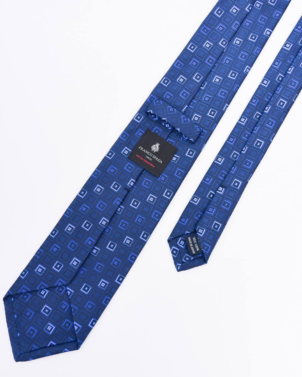 Franco Spada ( フランコスパダ ) ヴィンテージスクエアジオメトリックネクタイ：ネイビー×ブルー