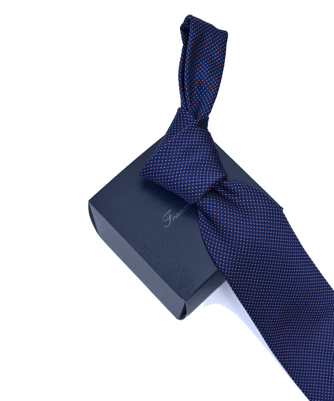 Franco Spada ( フランコスパダ ) マイクロピンドットパターンネクタイ：Dブルー×ワイン×ピンク