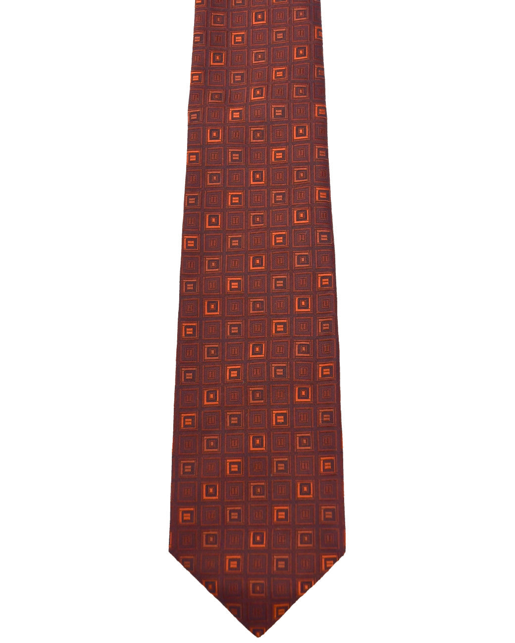 Franco Spada ( フランコスパダ ) ヴィンテージスクエアジオメトリックネクタイ：ブラウン×オレンジ