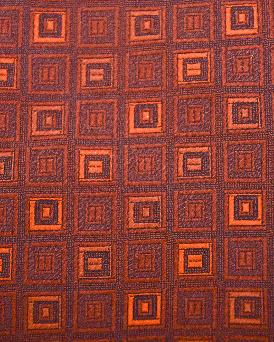 Franco Spada ( フランコスパダ ) ヴィンテージスクエアジオメトリックネクタイ：ブラウン×オレンジ