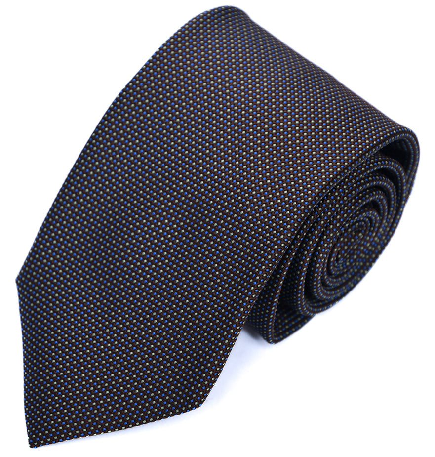 Franco Spada ( フランコスパダ ) マイクロピンドットパターンネクタイ：ブラウン×ブルー×ライムG