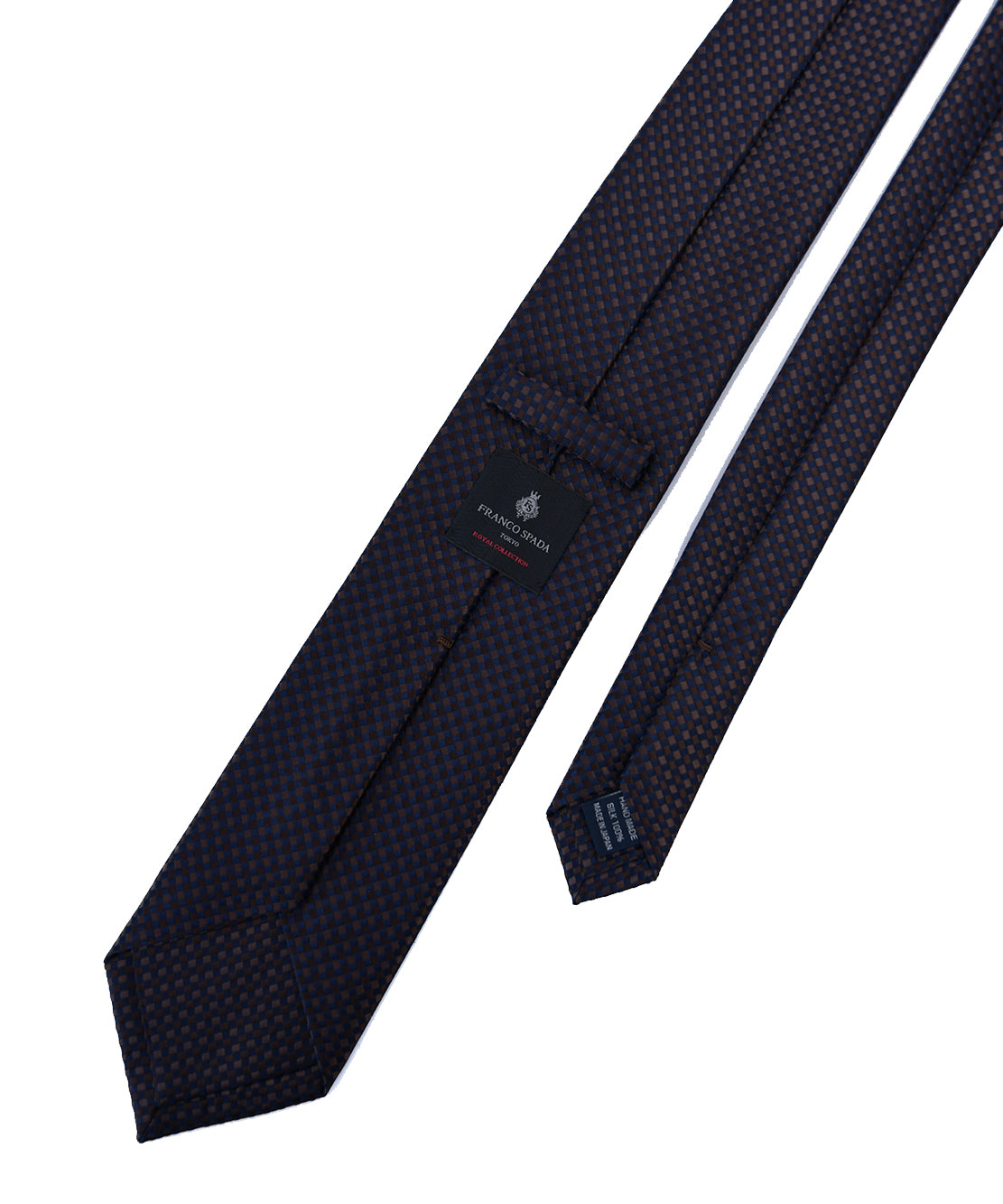 Franco spada ( フランコスパダ ) バスケットグラデーション無地調ネクタイ：ネイビー×ブラウン