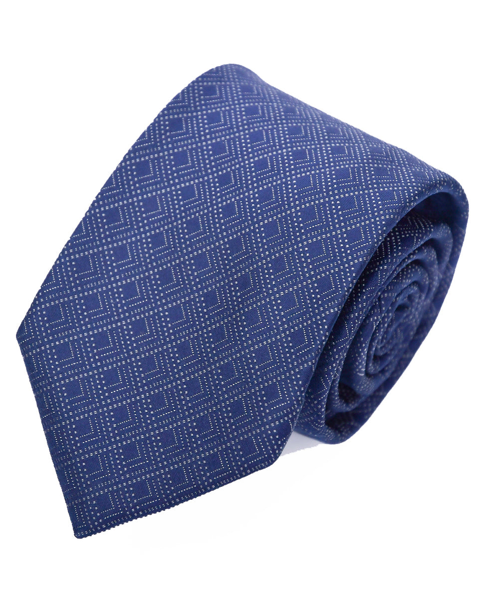 Franco Spada ( フランコスパダ ) NEW江戸切子ジャガードモチーフネクタイ：ネイビー×グレー