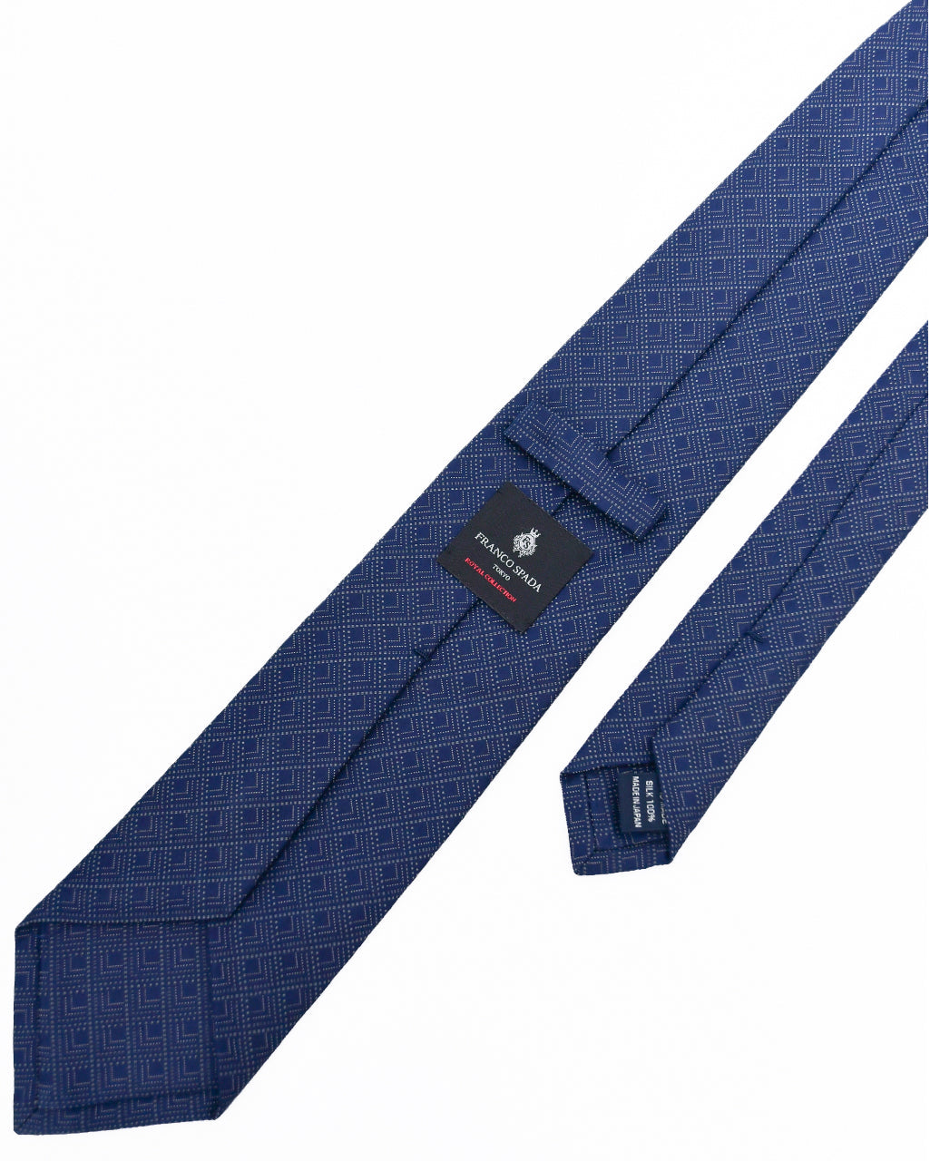 Franco Spada ( フランコスパダ ) NEW江戸切子ジャガードモチーフネクタイ：ネイビー×グレー