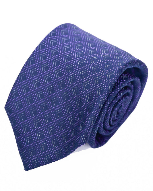Franco Spada ( フランコスパダ )  NEW江戸切子ジャガードモチーフネクタイ：ネイビー×パープル