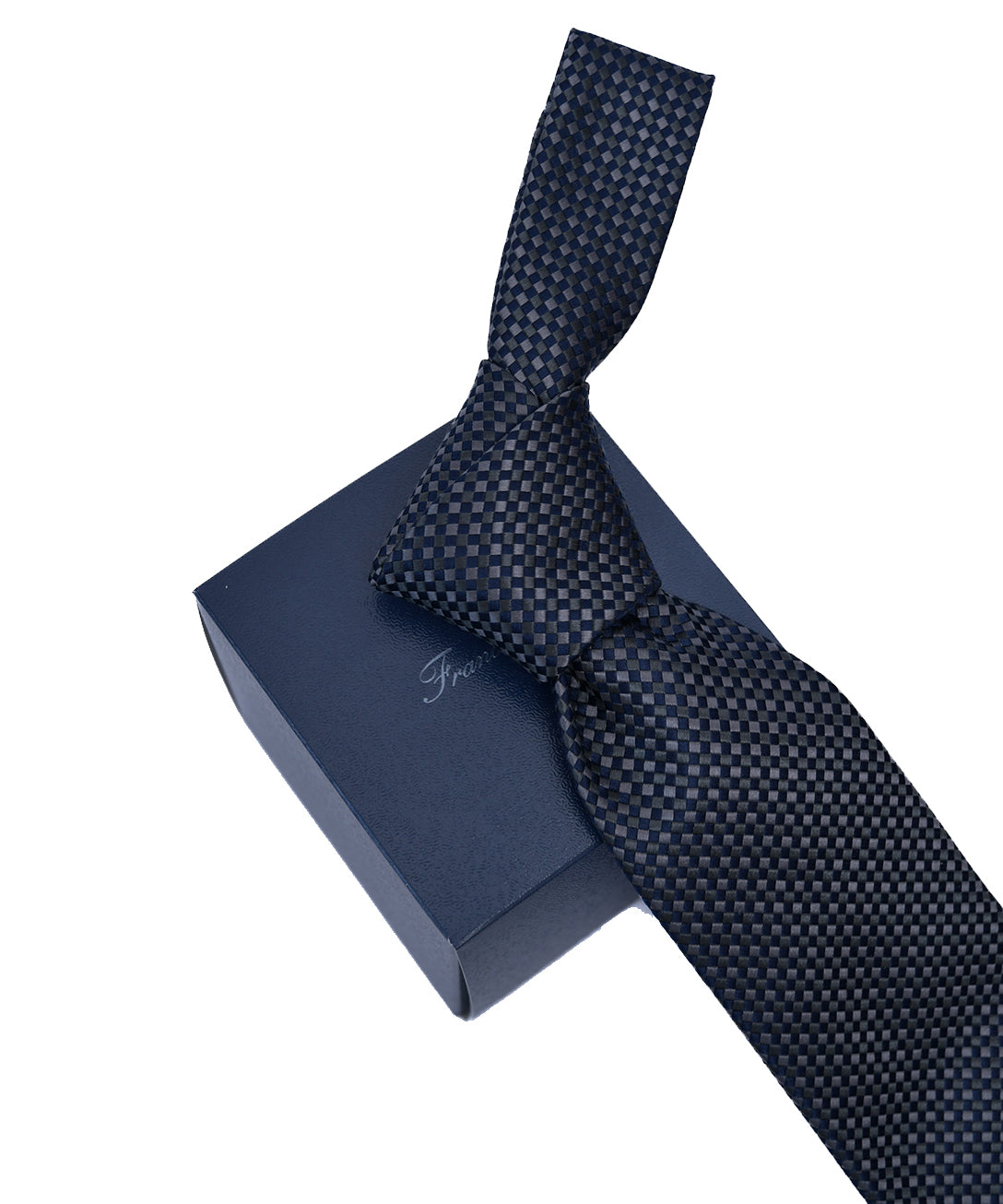 Franco spada ( フランコスパダ ) バスケットグラデーション無地調ネクタイ：ネイビー×グレー