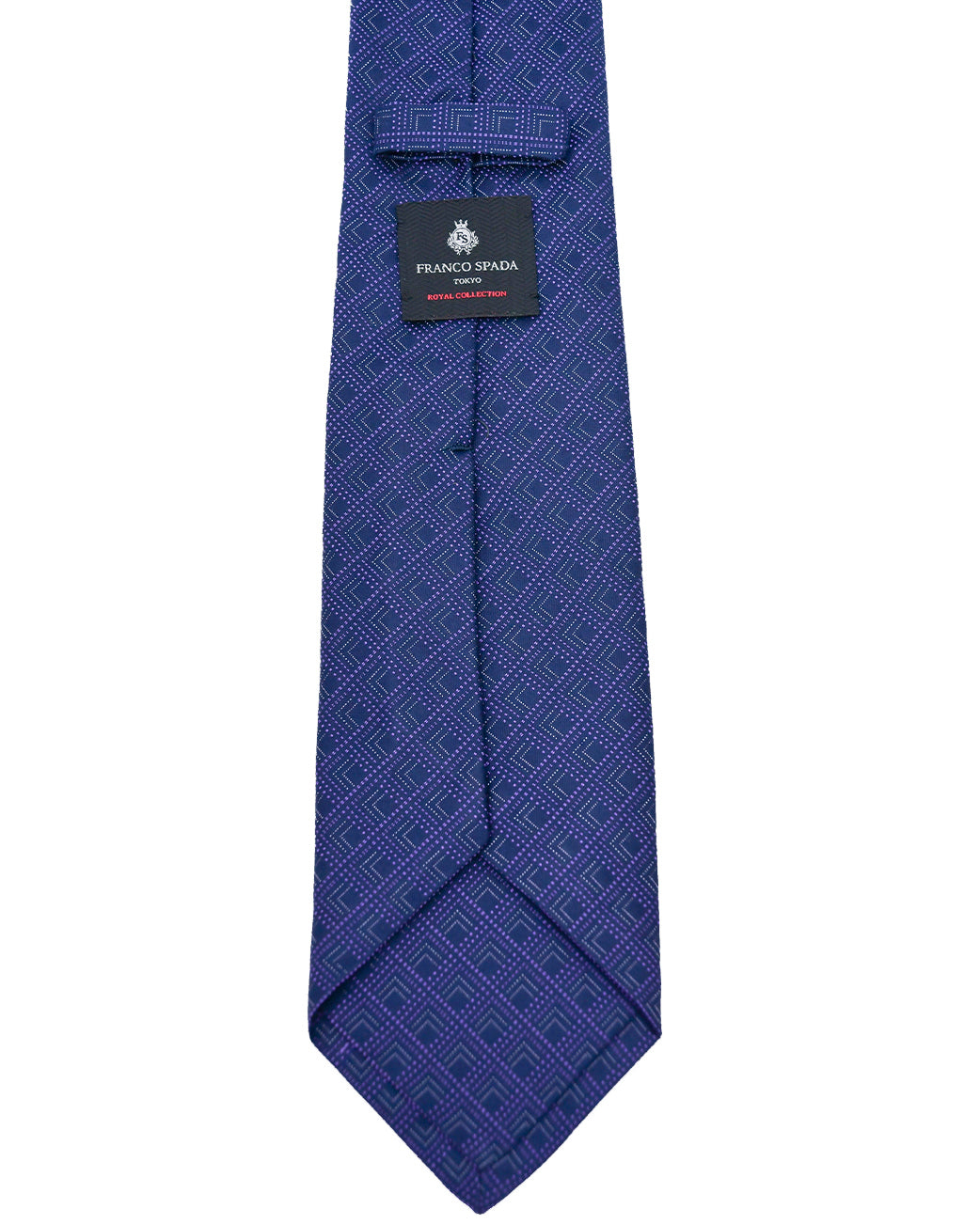 Franco Spada ( フランコスパダ )  NEW江戸切子ジャガードモチーフネクタイ：ネイビー×パープル