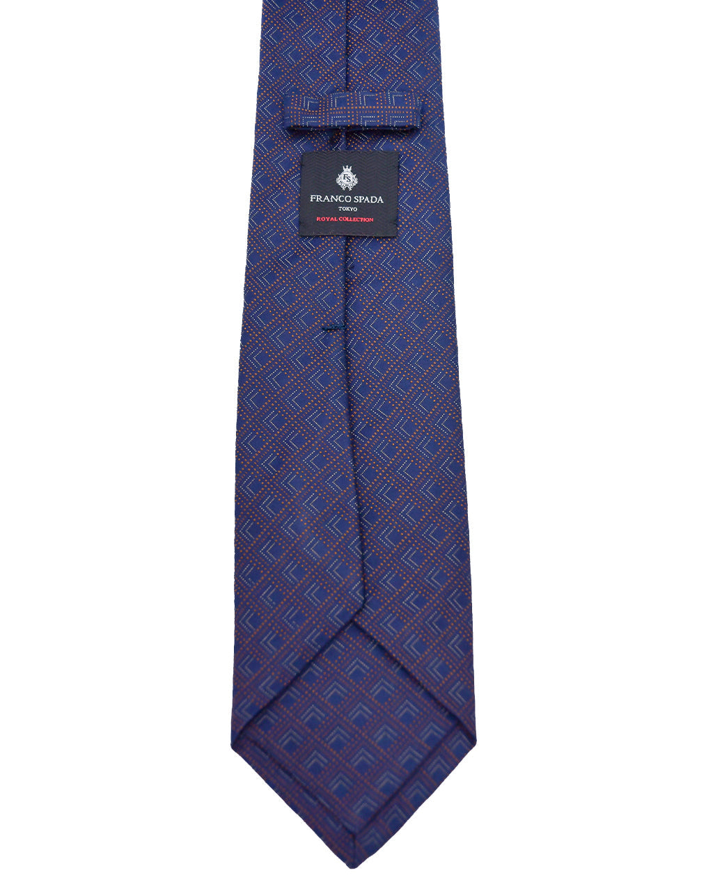 Franco Spada ( フランコスパダ ) NEW江戸切子ジャガードモチーフネクタイ：ネイビー×ブラウン