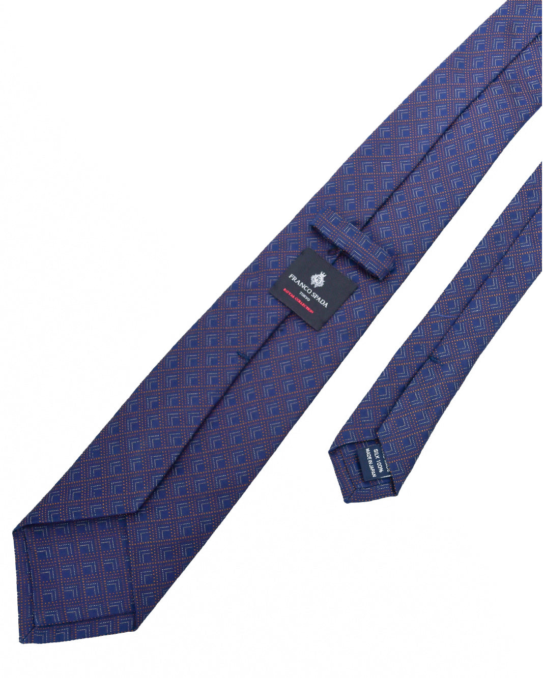 Franco Spada ( フランコスパダ ) NEW江戸切子ジャガードモチーフネクタイ：ネイビー×ブラウン