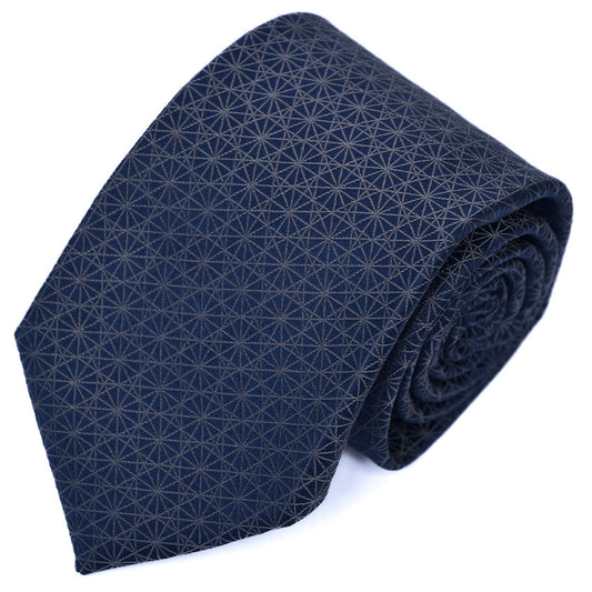 Franco Spada ( フランコスパダ )  江戸切子ジャガードモチーフネクタイ：ネイビー×グレー