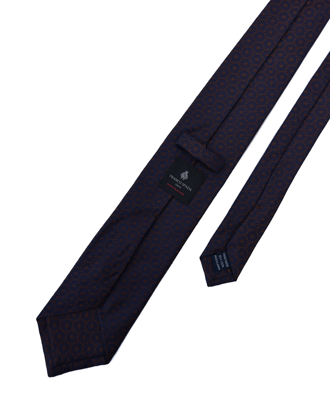 Franco Spada ( フランコスパダ )  江戸切子ジャガードモチーフネクタイ：ネイビー×ブラウン
