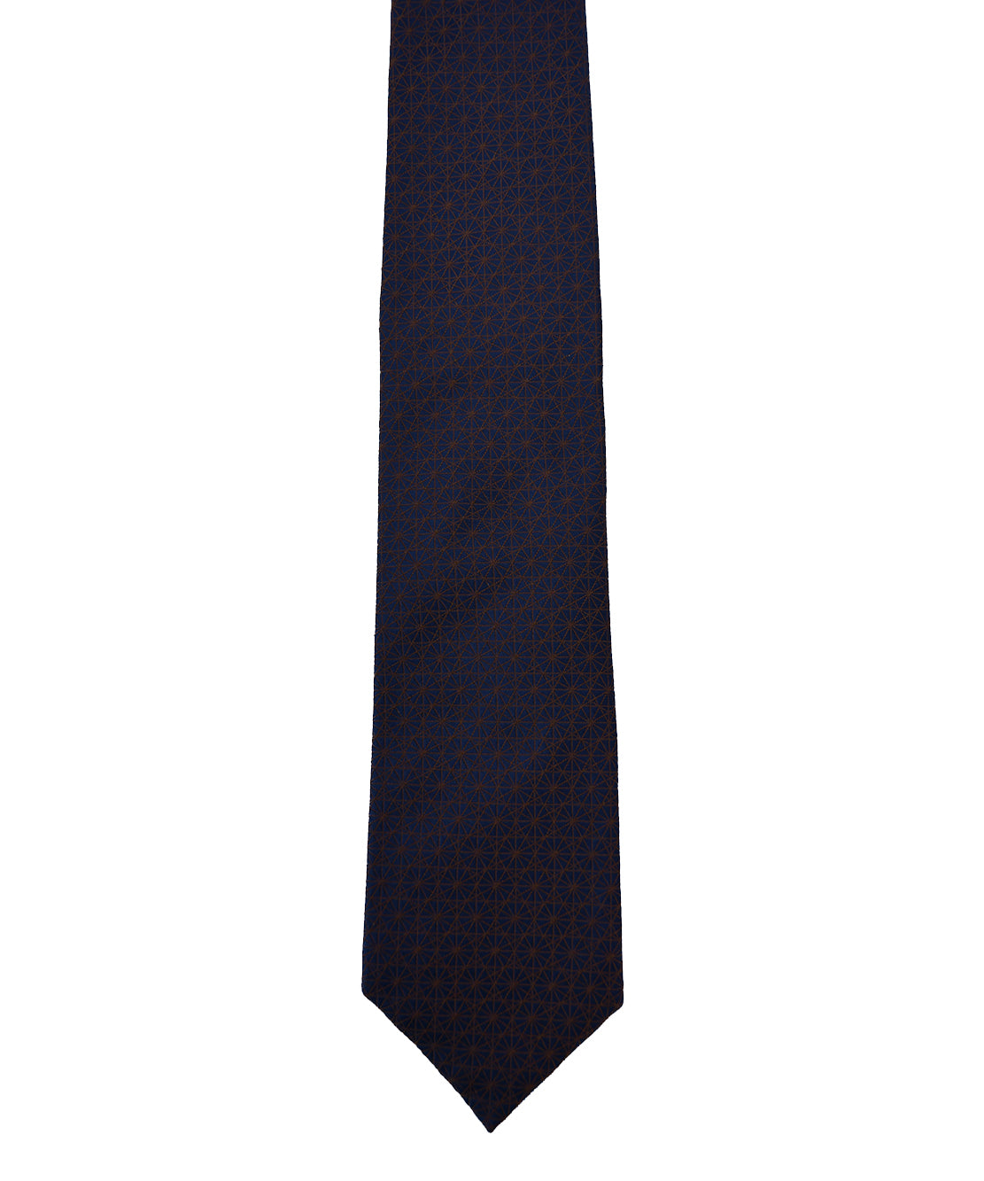 Franco Spada ( フランコスパダ )  江戸切子ジャガードモチーフネクタイ：ネイビー×ブラウン