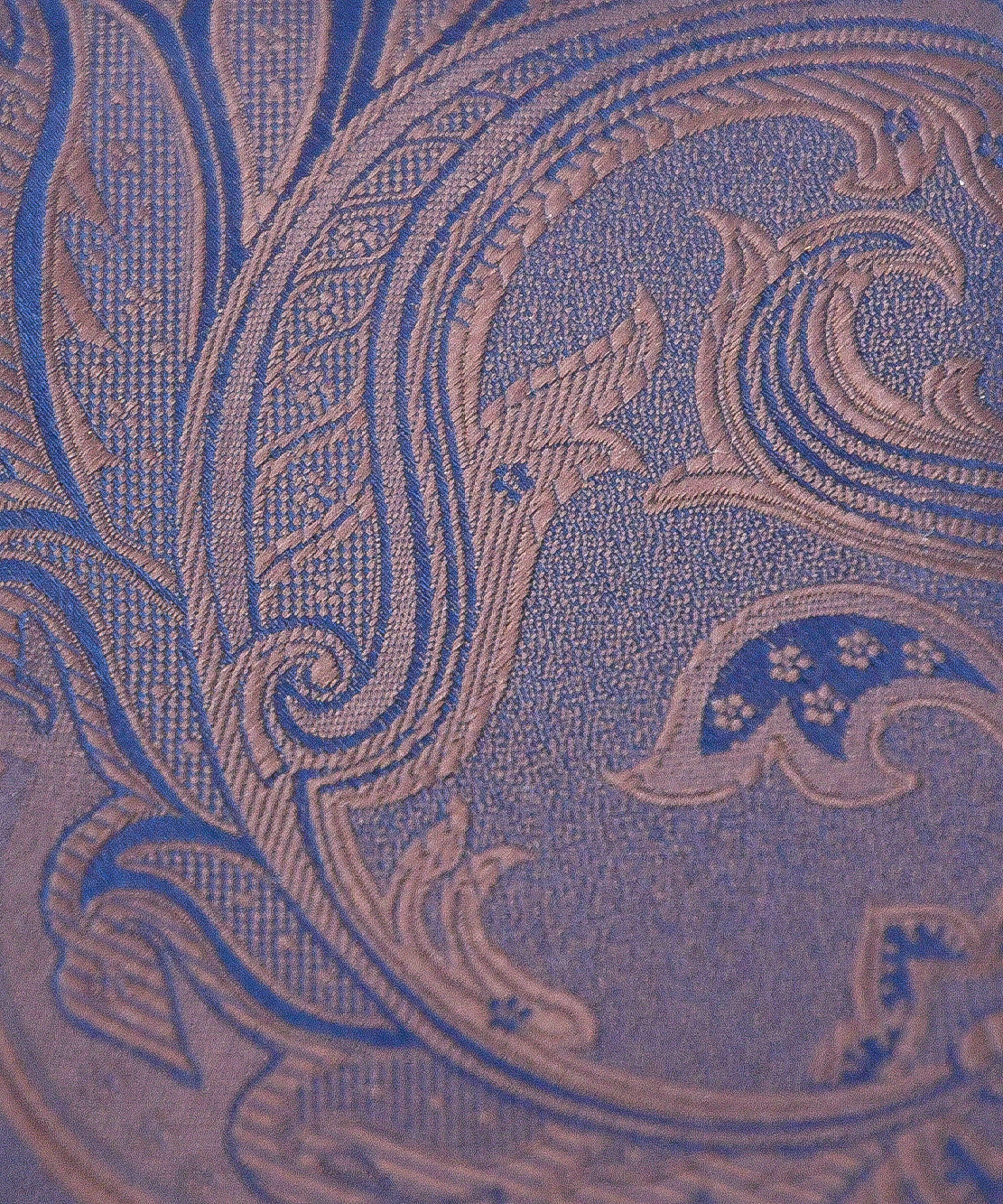 Franco Spada ( フランコスパダ )　ヴィンテージ更紗ペーズリー無地調ネクタイ：ブラウン