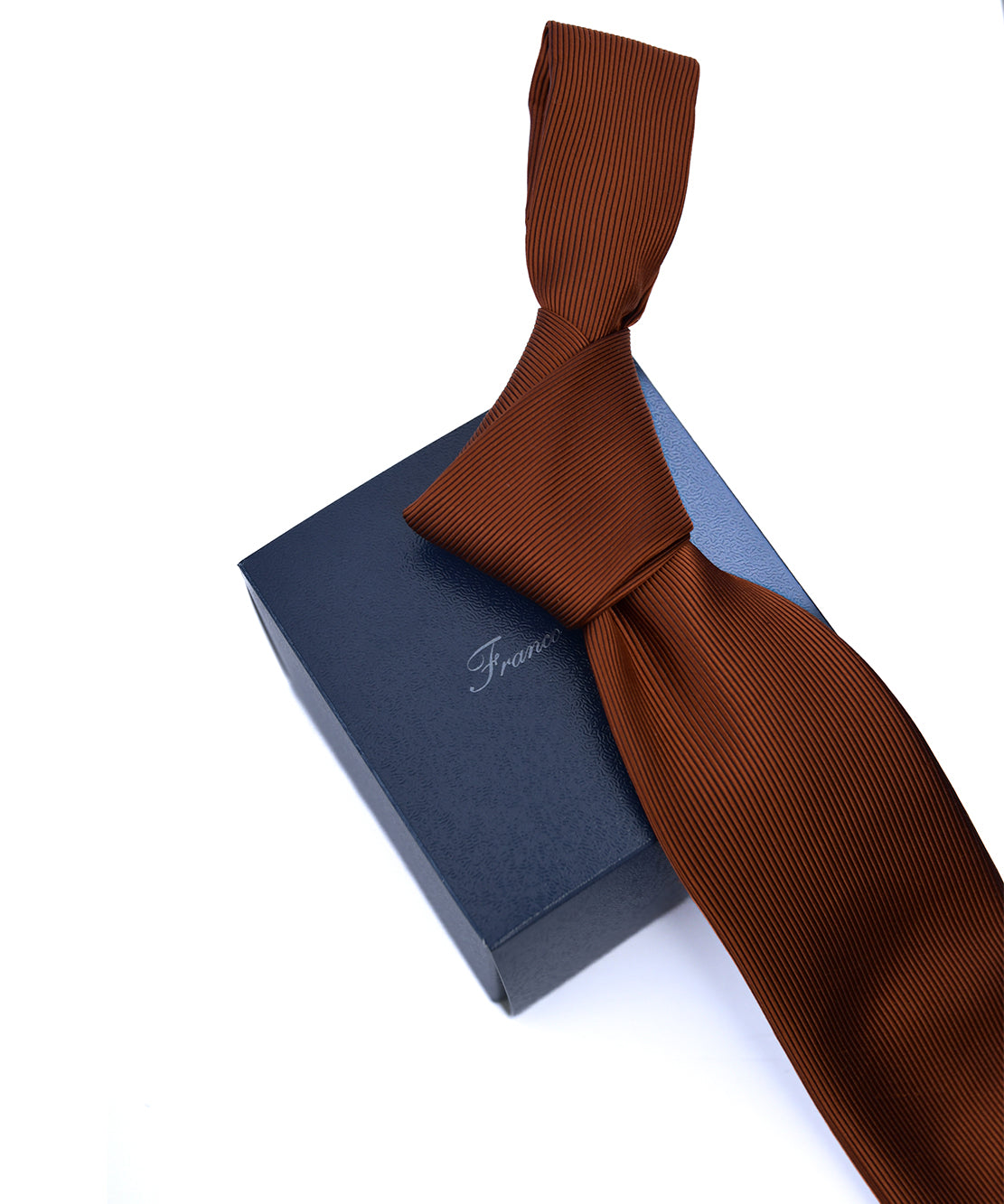 Franco Spada ( フランコスパダ )  細綾無地ネクタイ：ダスディオレンジ