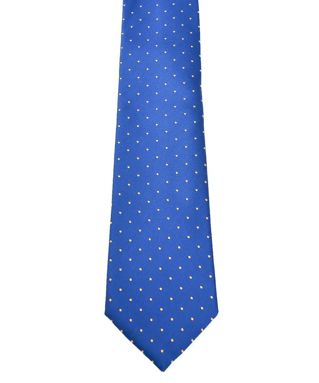 Franco Spada ( フランコスパダ ) クラシックサテン小ドットネクタイ：ロイヤルブルー×イエロー