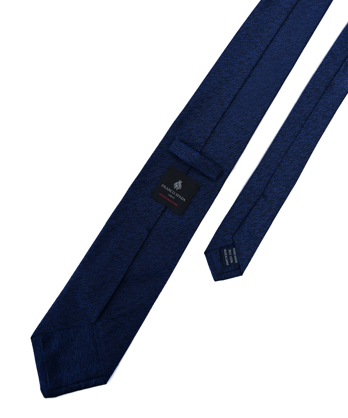 Franco Spada ( フランコスパダ ) ヴィンテージ調梨地ミックス無地ネクタイ：ネイビー
