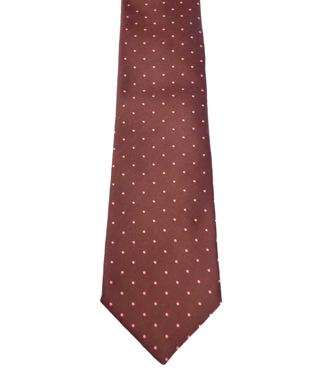 Franco Spada ( フランコスパダ )  クラシックサテン小ドットネクタイ：ココアブラウン×アプリコットオレンジ