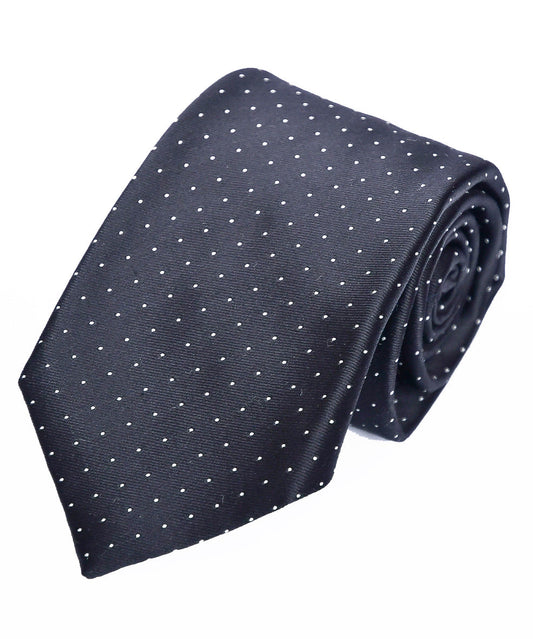 Franco Spada ( フランコスパダ )  ベーシックサテンピンドットネクタイ：ブラック×ホワイト