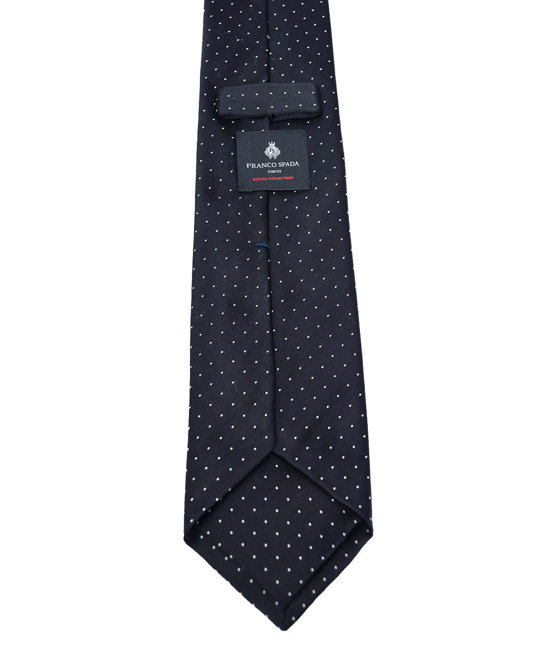 Franco Spada ( フランコスパダ )  ベーシックサテンピンドットネクタイ：ブラック×ホワイト