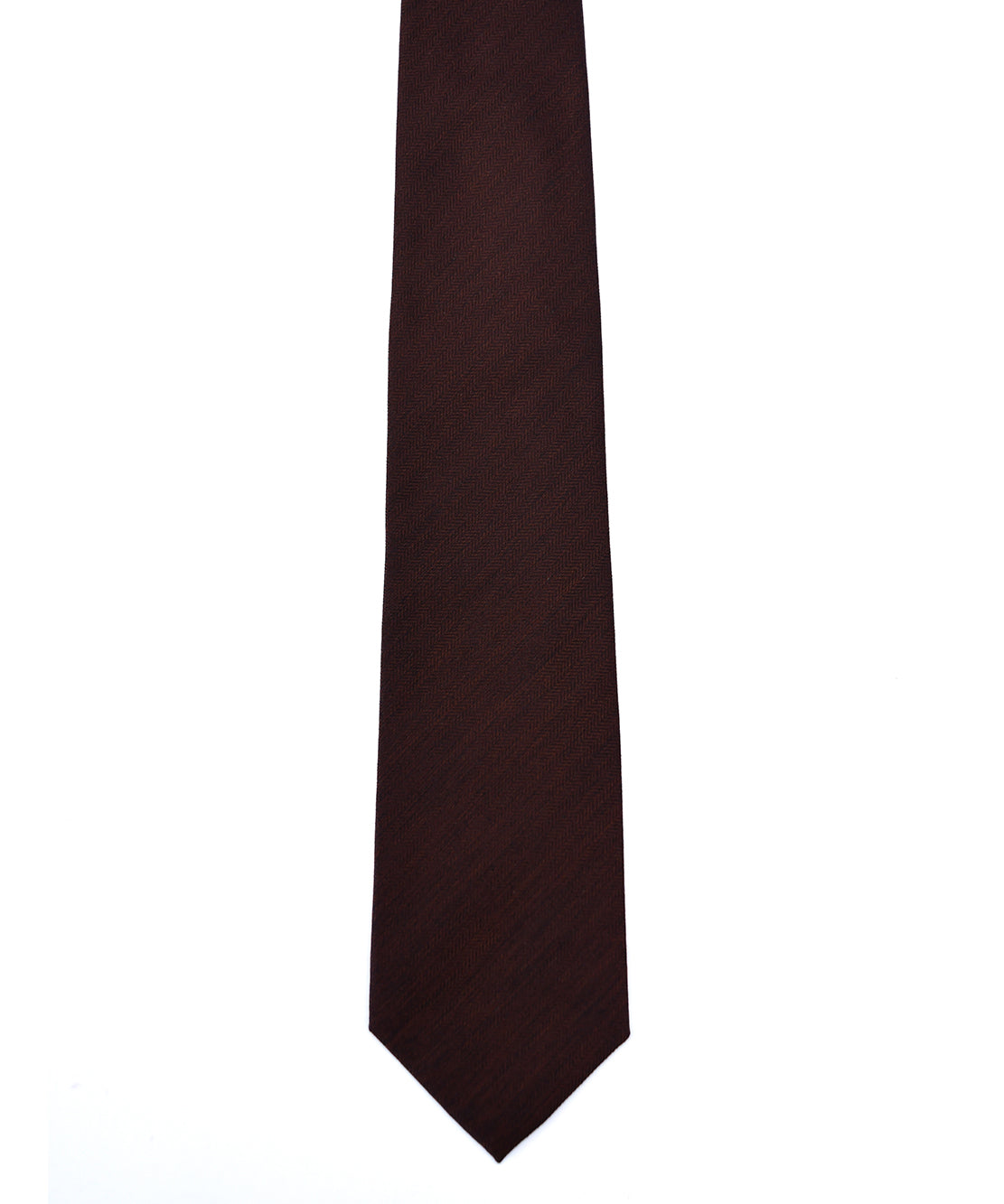 Franco spada (フランコスパダ)ミニヘリンボーン無地ネクタイ：コーヒーブラウン