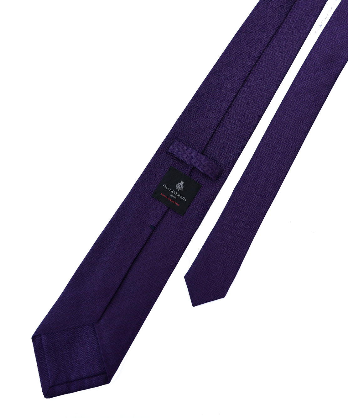 Franco spada (フランコスパダ) ミニヘリンボーン無地ネクタイ：パープル
