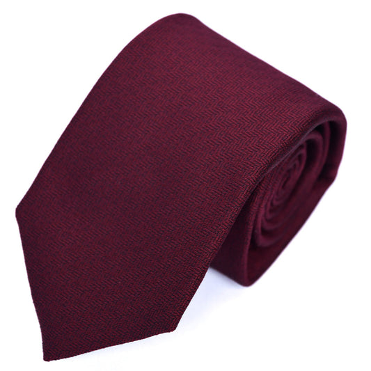 Franco spada (フランコスパダ) ミニヘリンボーン無地ネクタイ：ボルドー