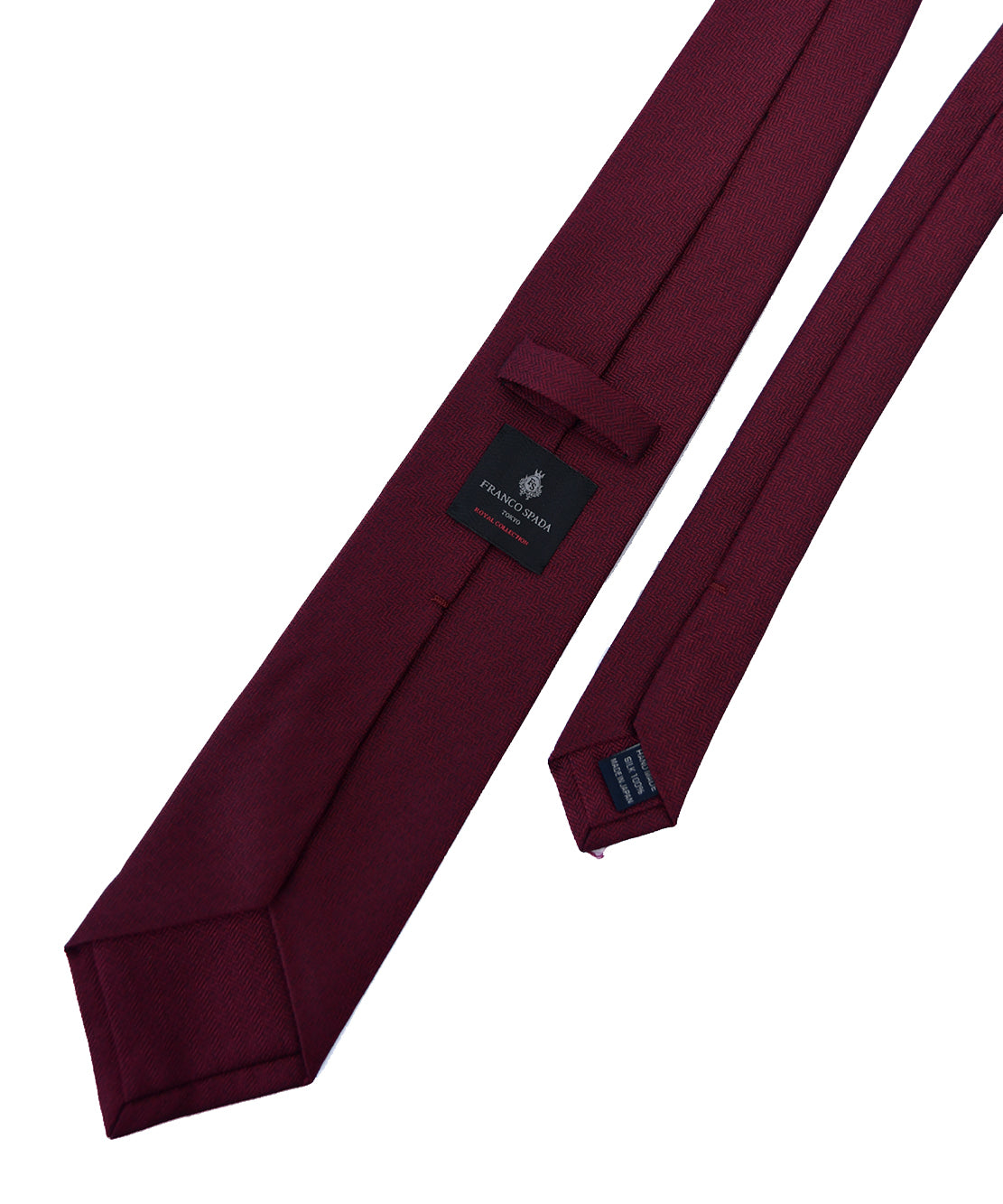 Franco spada (フランコスパダ) ミニヘリンボーン無地ネクタイ：ボルドー