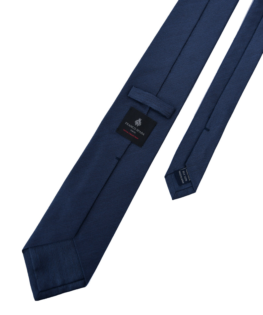 Franco spada (フランコスパダ) ミニヘリンボーン無地ネクタイ：スチールダークグレー