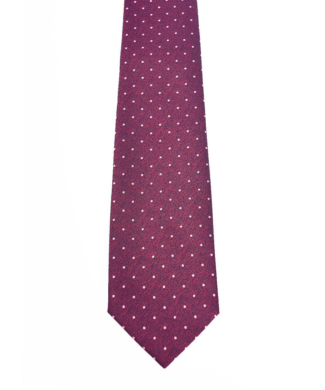 Franco Spada ( フランコスパダ )  ヴィンテージ梨地メランジ調小ドットネクタイ：ボルドー×ピンク