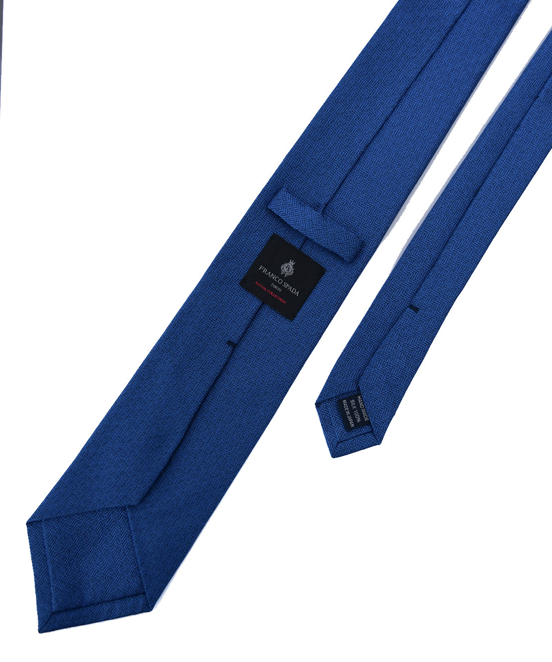 Franco spada (フランコスパダ) ミニヘリンボーン無地ネクタイ：ミディアムブルー